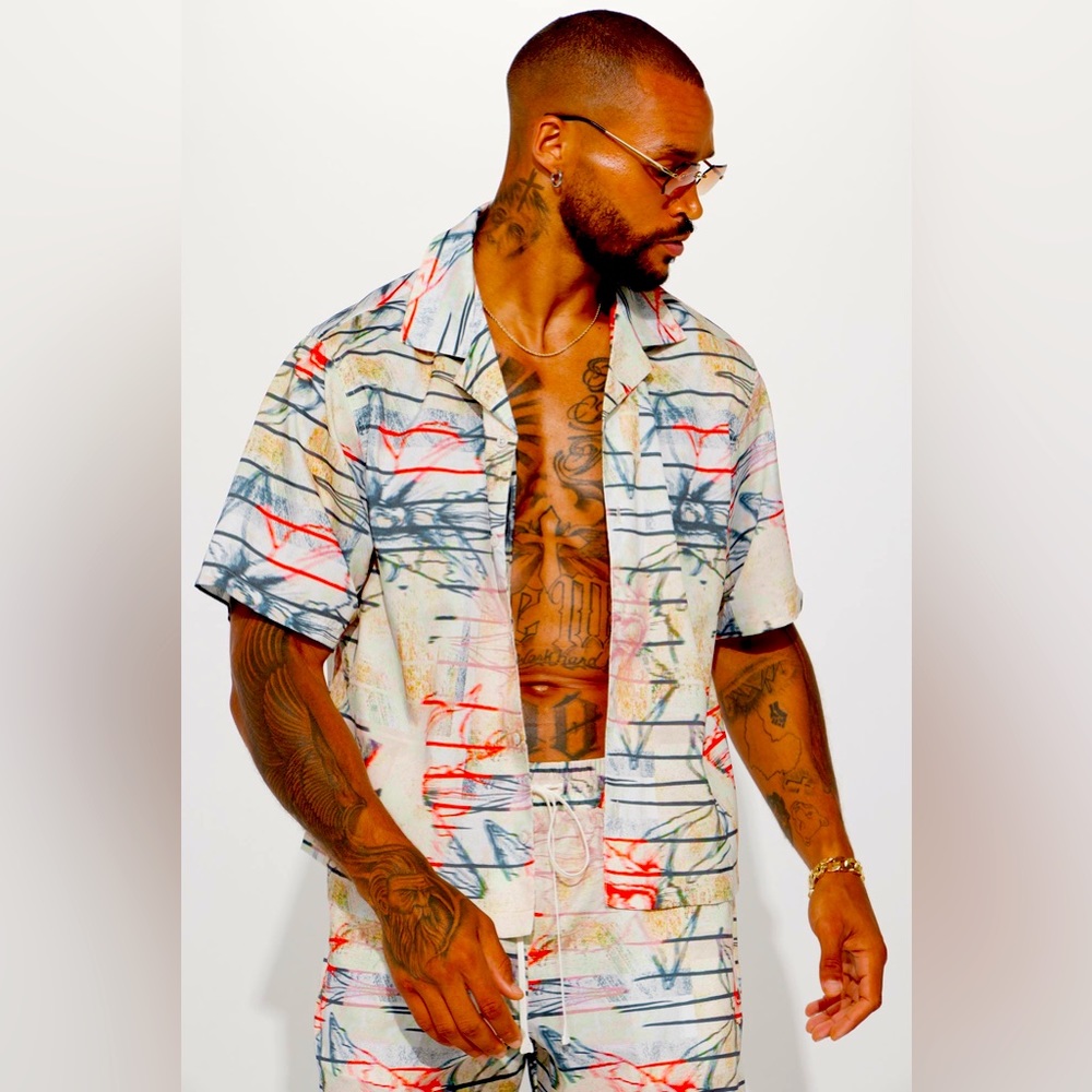 Tag me Cuban shirt multi color